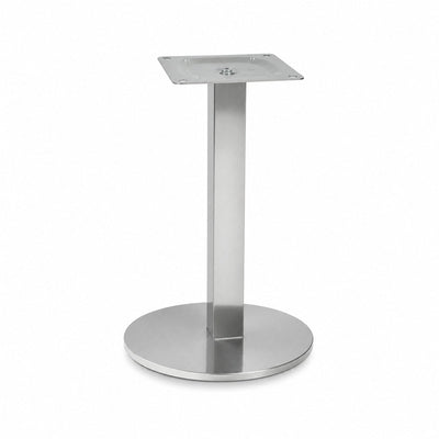 Estructura Baja para Mesa - VERSA STYLE BASE CATALUÑA - Pedestal Base de Plato de Acero Inoxidable Acabado Pulido - AL-CT100 - VERSA - NOGAL BEAT - Estructura para Mesa