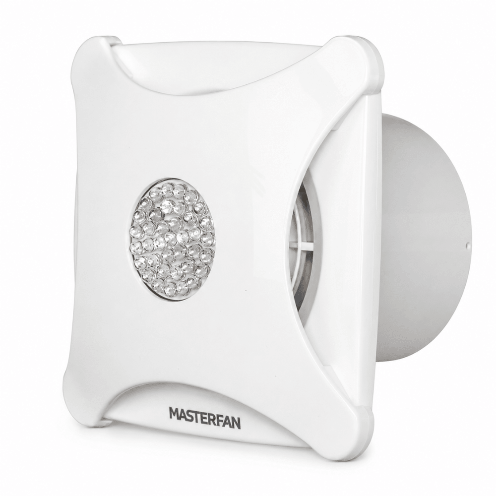 Extractor de Aire para Medios Baños - MASTERFAN DECO LED 4 - Blanco - Operación Silenciosa - DECO LED 4 - Masterfan - NOGAL BEAT - Extractor de Aire