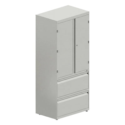 Gabinete con Cajones para Área Administrativa - GEBESA ARKA - 2 Puertas y 2 Cajones - Frente 90 cm - GAG780090 - GEBESA - NOGAL BEAT - Archivero
