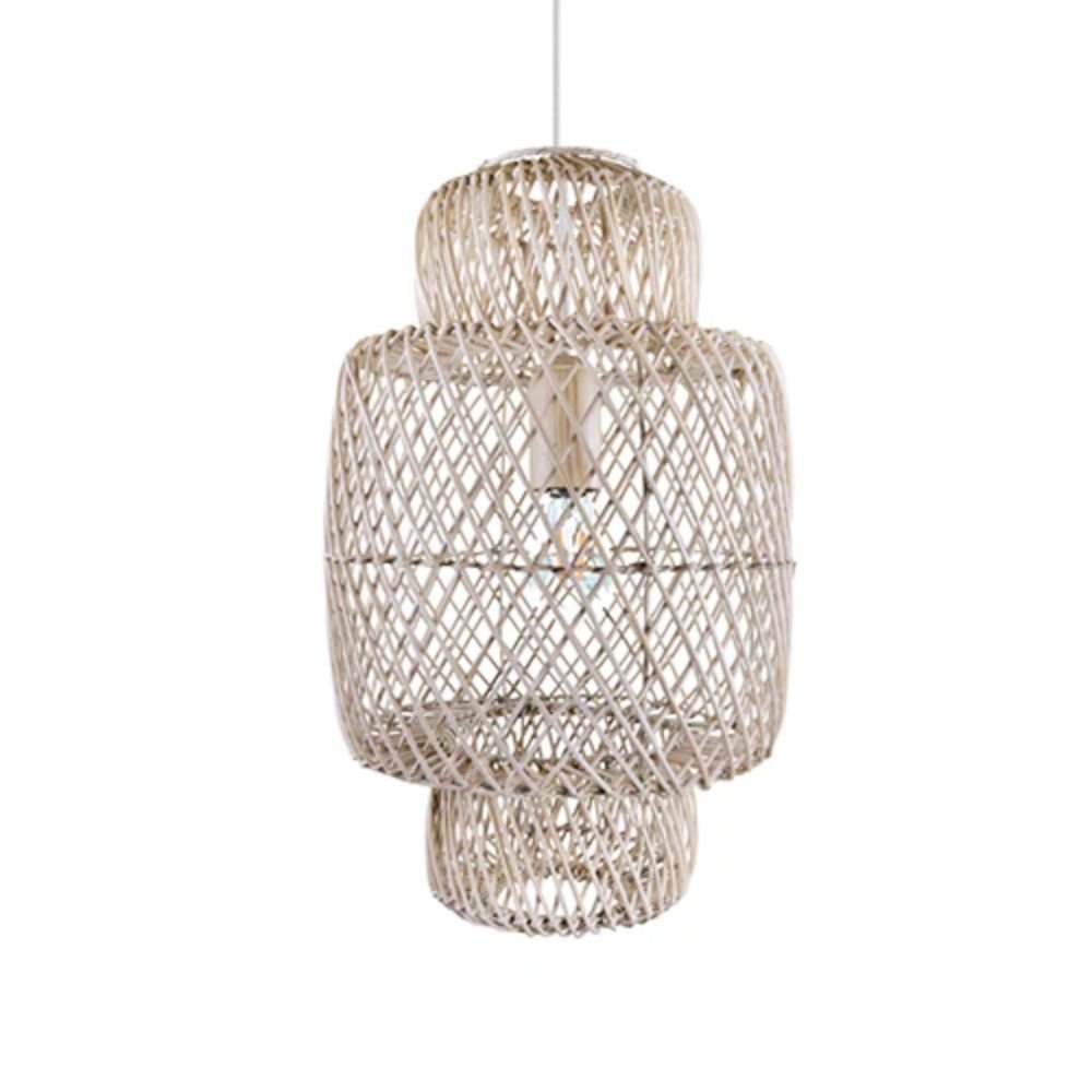 LÁMPARA NOGAL BEAT ELIA | Lámpara Decorativa | Rattan | Natural | Grande | Interior - ELIA 50cm x 30cm - CAMCO - NOGAL BEAT - Lámparas