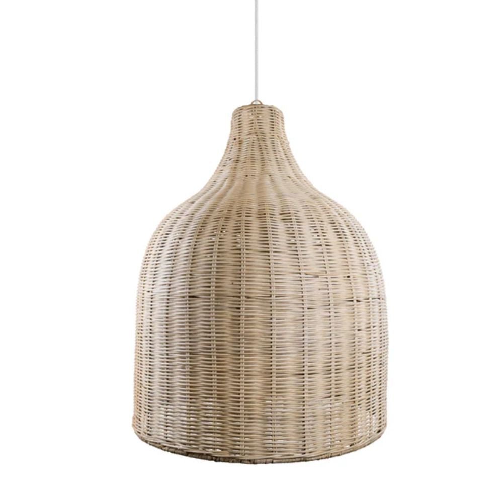 LÁMPARA NOGAL BEAT JIMENOZ | Lámpara Decorativa | Mimbre | Natural | Mediana | Interior - JIMENOZ 54cm x 40cm - CAMCO - NOGAL BEAT - Lámparas