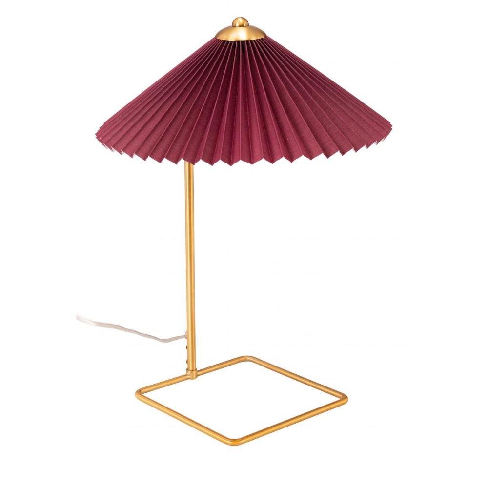 LÁMPARA ZUO CHARO | Lámpara de Mesa para Escritorio | Rojo | Acero Oro PVC | Interior - 56137 - Zuo - NOGAL BEAT -