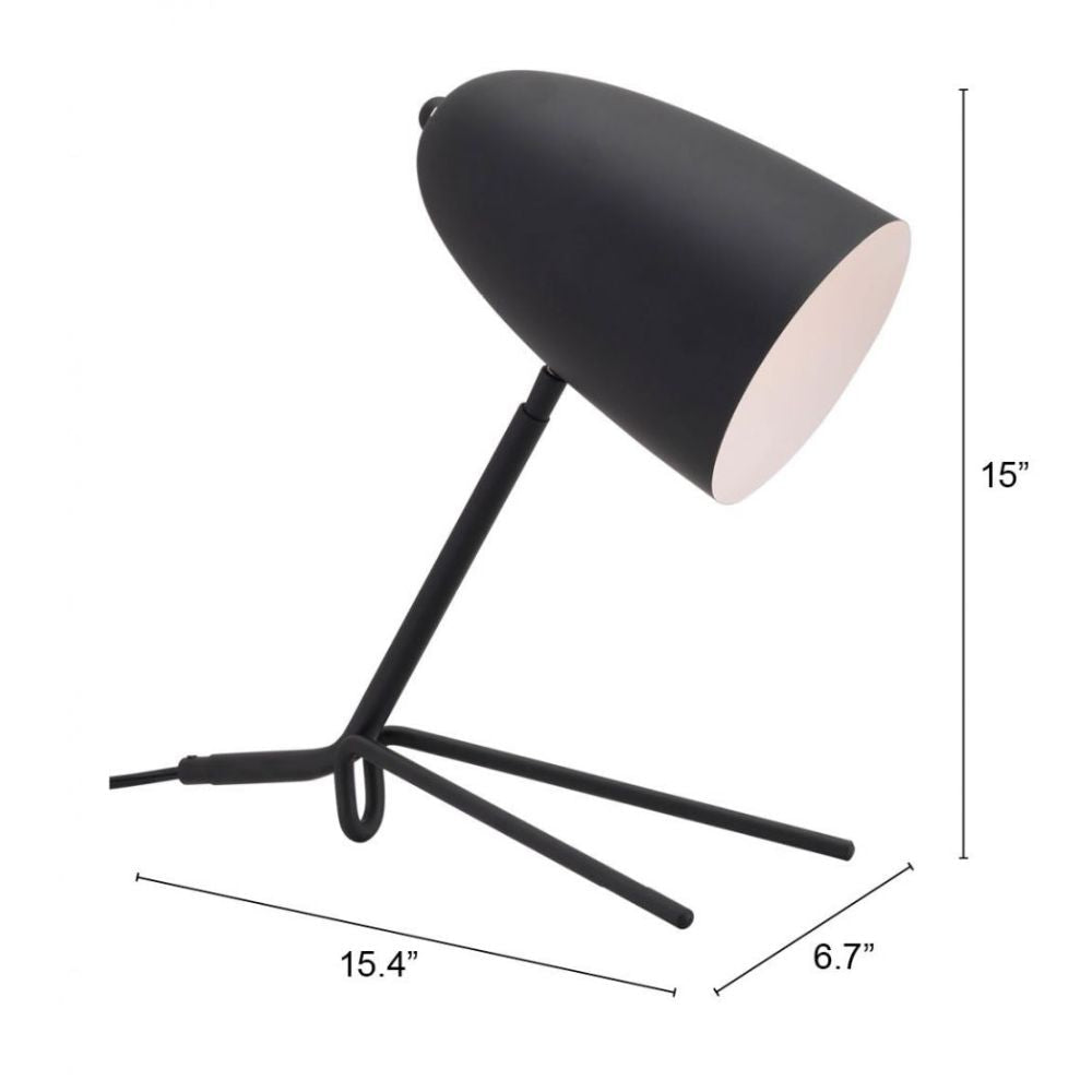 LÁMPARA ZUO JAMISON | Lámpara de Mesa para Habitación | Negro | Acero | Interior - 56082 - Zuo - NOGAL BEAT - 