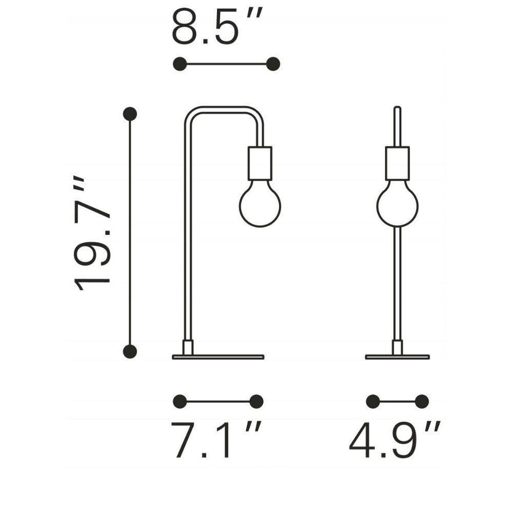 LÁMPARA ZUO MARTIA | Lámpara de Mesa para Habitación | Oro | Acero Galvanizado | Interior - 56102 - Zuo - NOGAL BEAT - 