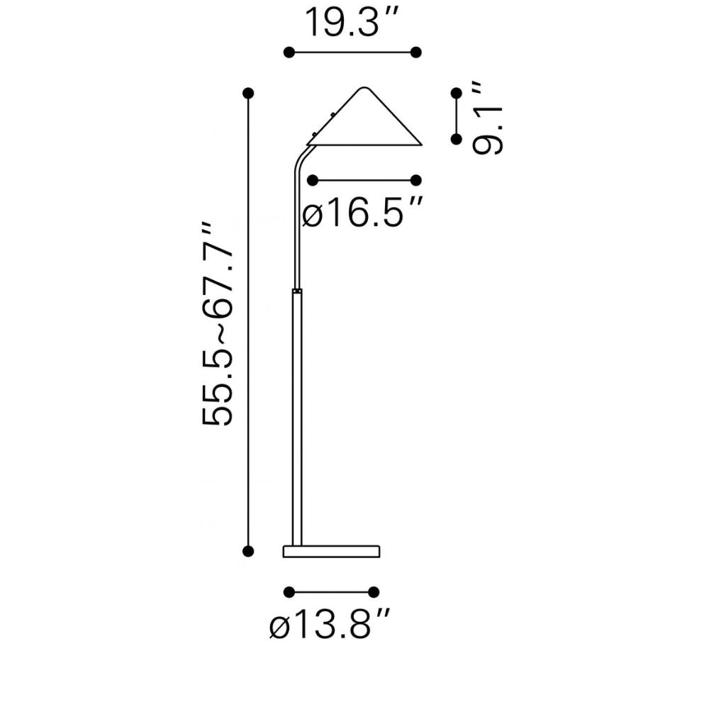 LÁMPARA ZUO PIKE | Lámpara de Pie para Sala de Estar | Negro Latón Blanco | Acero Galvanizado | Interior - 56081 - Zuo - NOGAL BEAT - 