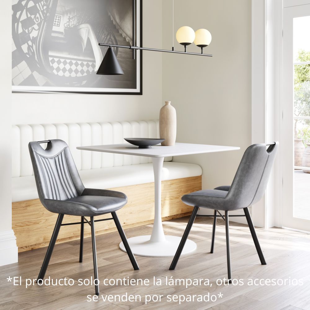 LÁMPARA ZUO RICHIZA | Lámpara de Techo para Comedor | Negro | Acero Vidrio Esmerilado | Interior - 56113 - Zuo - NOGAL BEAT - Lámparas