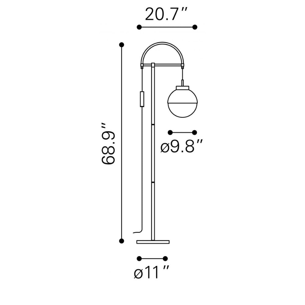 LÁMPARA ZUO WATERLOO | Lámpara de Pie para Sala de Estar | Acero Galvanizado | Vidrio Esmerilado | Interior - 56053 - Zuo - NOGAL BEAT - 