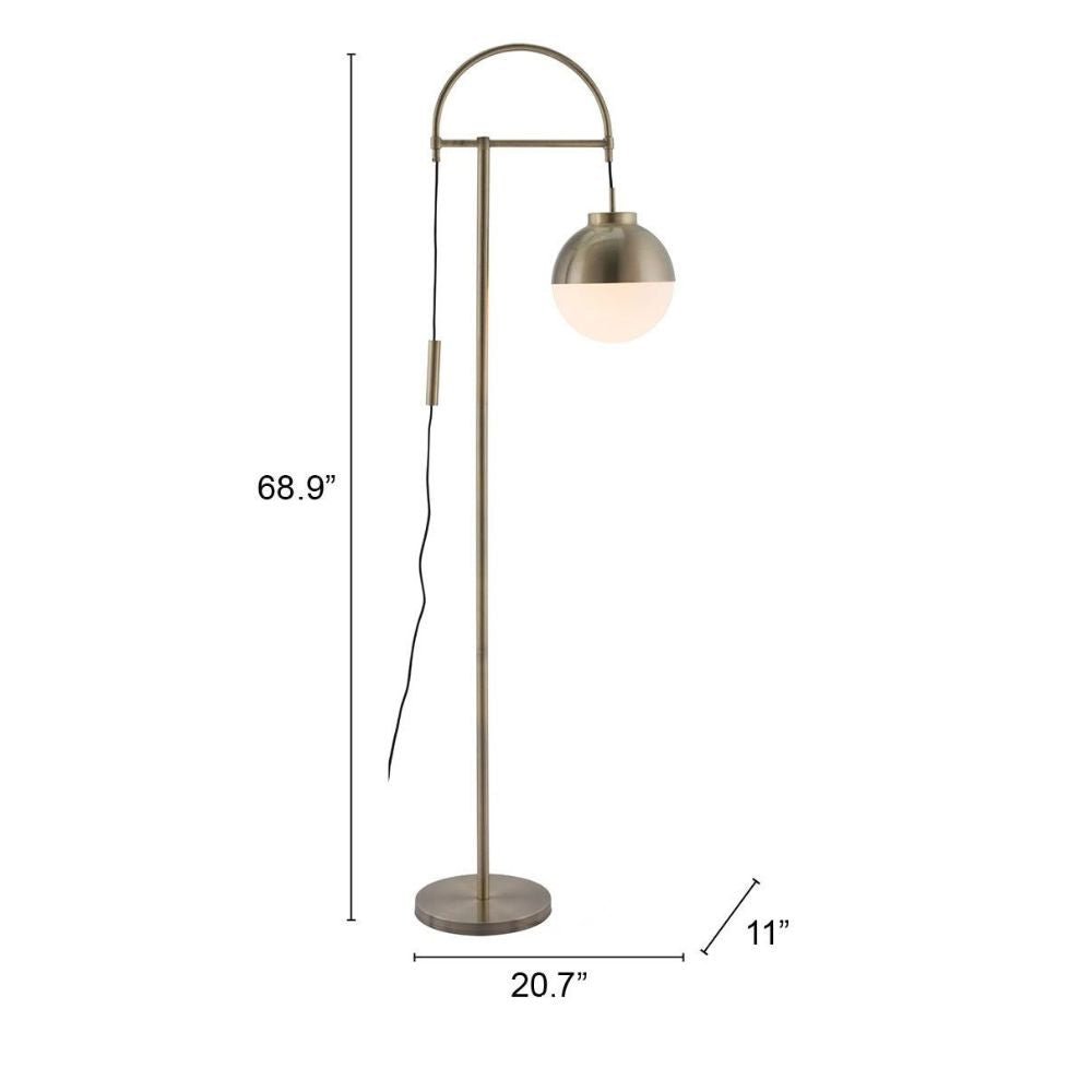 LÁMPARA ZUO WATERLOO | Lámpara de Pie para Sala de Estar | Acero Galvanizado | Vidrio Esmerilado | Interior - 56053 - Zuo - NOGAL BEAT - 