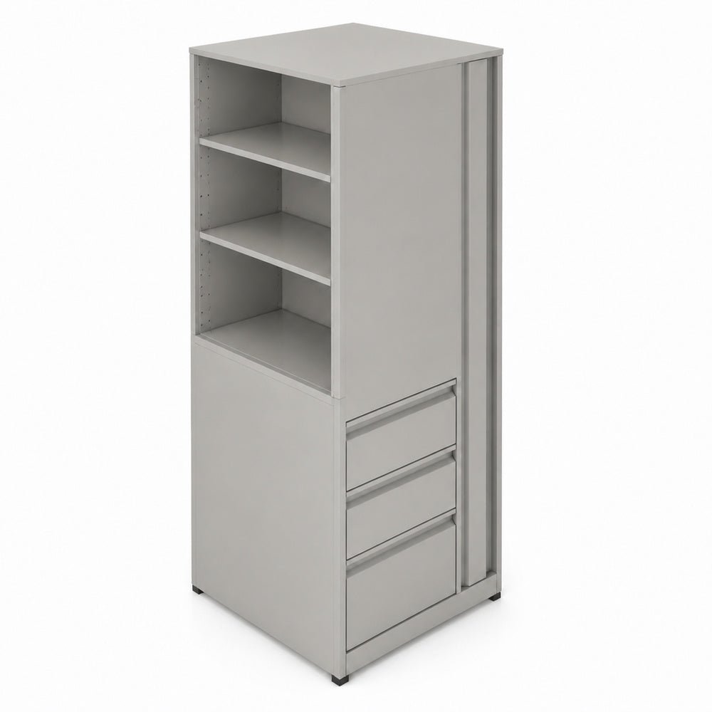 Librero a Piso Cuerpo Metálico para Sala de Archivo - GEBESA ARKA - Altura 180 cm - Mano Izquierda - GEA462180L - GEBESA - NOGAL BEAT - Librero
