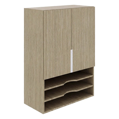 Librero Medio a Cubierta con Entrepaños de Resaque para Oficina Ejecutiva - GEBESA BENTO - Frente 75 cm - Altura 105 cm - Cuerpo de Aglomerado - GCB432105 - GEBESA - NOGAL BEAT - Librero