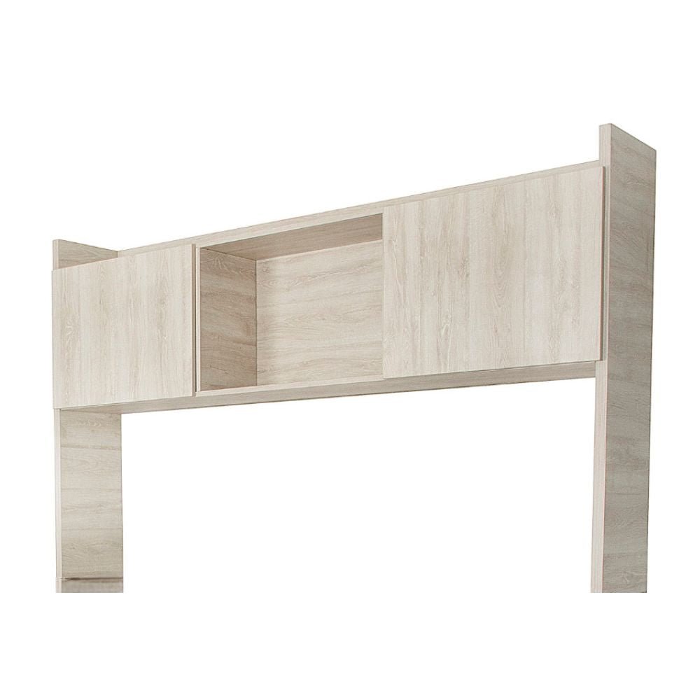 LIBRERO NOGAL BEAT DESKA - U 155 | Librero sobre Credenza para Escritorio Ejecutivo de Oficina | Melamina | Interior - Deska - U 1.55 x .30 x 1.10 - ALBAR - NOGAL BEAT - Librero