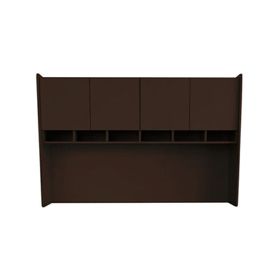 LIBRERO OFIK ELITE 218 | Librero Sobre Credenza | 4 Puertas | Canto PVC | Chapas Bisagras Importadas | Interior - 218 - OFIK - NOGAL BEAT - Librero