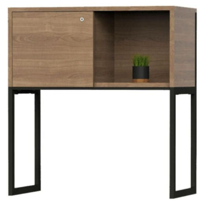 LIBRERO OFIK URBAN 889 | Librero para Credenza 607 | Soporte Acero | Regatones Niveladores | Resistencia Corrosión | Jaladeras Metal | Chapa | Interior - 889 - OFIK - NOGAL BEAT - Librero