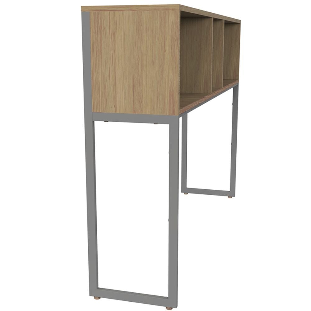 LIBRERO OFIK URBAN 891 | Librero para Credenza 609 | Estructura Acero | Regatones Niveladores | Melamina | Acero | Jaladeras Metal | Interior - 891 - OFIK - NOGAL BEAT - Librero