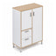 Librero para Oficina Alto - VERSA READY - Estructura Blanco - 1 Puerta Media con Entrepaño Interno Melamínico Ajustable - RE-880I - VERSA - NOGAL BEAT - Librero