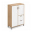 Librero para Oficina Alto - VERSA READY - Estructura Blanco - 1 Puerta Media con Entrepaño Interno Melamínico Ajustable - RE-880D - VERSA - NOGAL BEAT - Librero