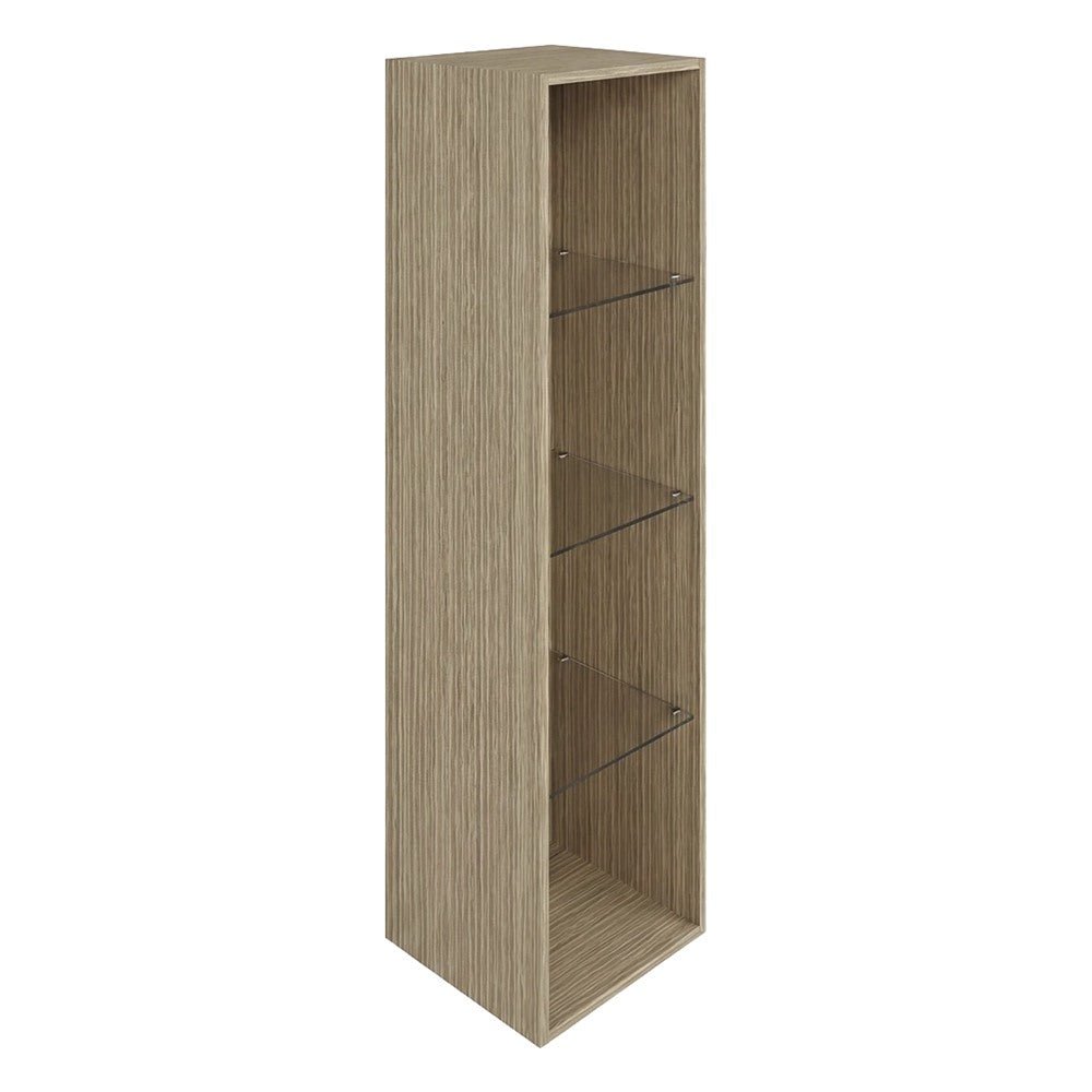 Librero sobre Archivero Abierto con Vidrio para Despacho - GEBESA BENTO - Frente 37 cm - Altura 140 cm - Cuerpo de Aglomerado - GCB421140CV - GEBESA - NOGAL BEAT - Librero