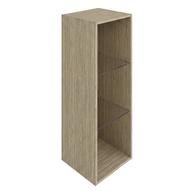 Librero sobre Archivero Abierto con Vidrio para Oficina - GEBESA BENTO - Frente 37 cm - Altura 105 cm - Cuerpo de Aglomerado - GCB421105CV - GEBESA - NOGAL BEAT - Librero