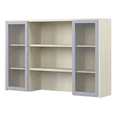Librero sobre Credenza para Oficina Ejecutiva - GEBESA PRIME - Frente 178 cm - 2 Puertas de Acrílico - GBR488180 - GEBESA - NOGAL BEAT - Librero