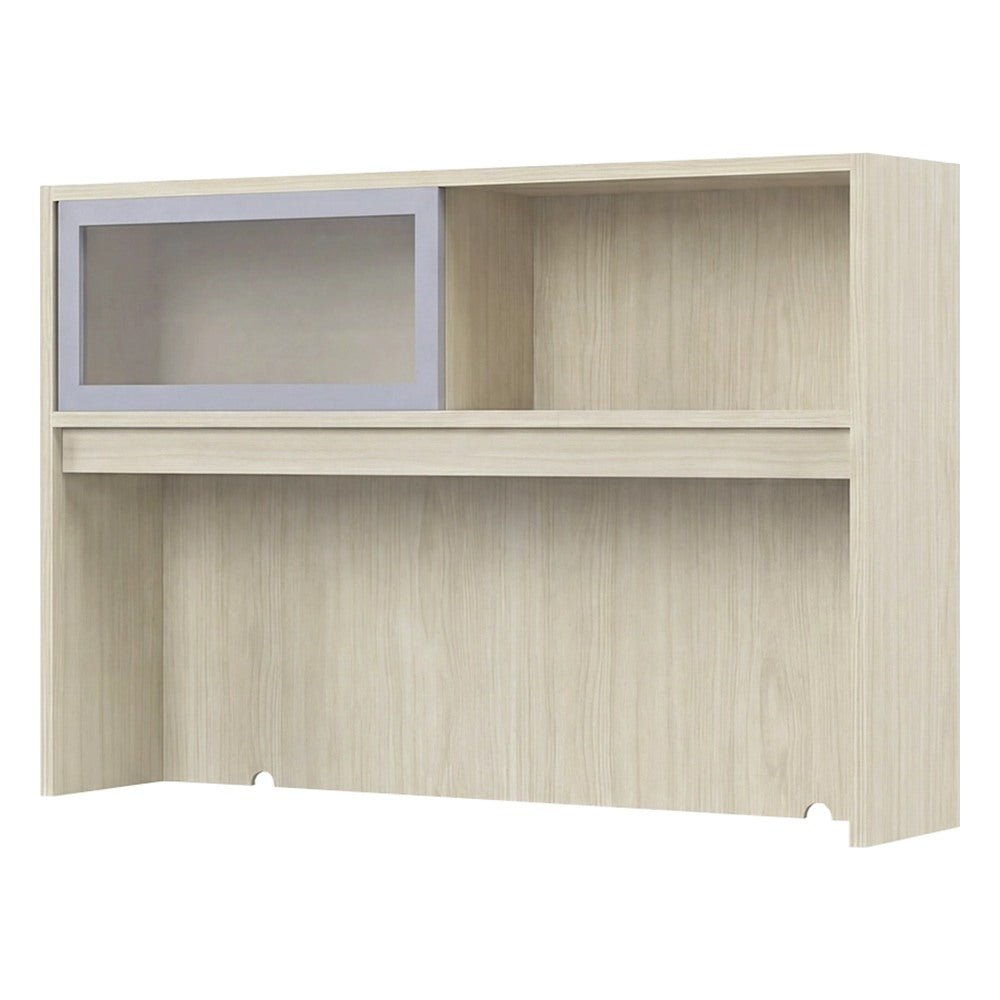 Librero sobre Credenza para Oficina Ejecutiva - GEBESA PRIME - Frente 208 cm - Puerta Corrediza de Acrílico - GBR487210 - GEBESA - NOGAL BEAT - Librero