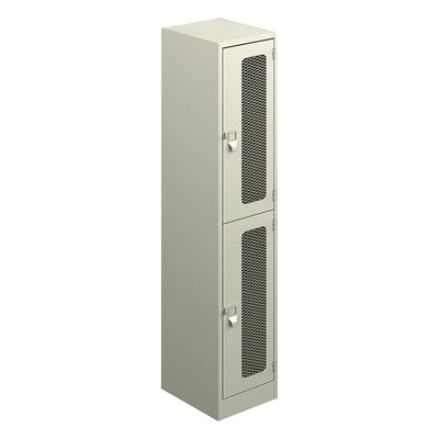 Locker Metálico para Gimnasio - GEBESA ARCHIVO Y ALMACENAJE - Frente 38 cm - 2 Puertas con Malla Estándar - GAA762 - GEBESA - NOGAL BEAT - Archivero