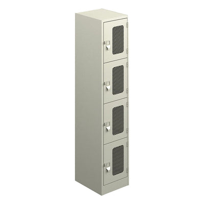 Locker Metálico para Vestidor - GEBESA ARCHIVO Y ALMACENAJE - Frente 38 cm - 4 Puertas con Malla Estándar - GAA764 - GEBESA - NOGAL BEAT - Archivero
