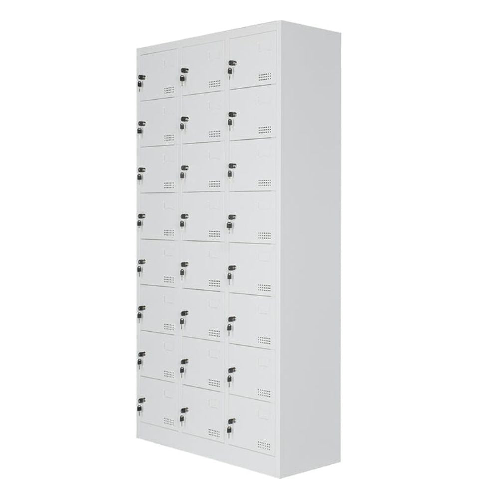 LOCKER OFIK 1084 | Locker para Oficina | 24 Puertas | Metalico | MC Blanco | Interior - 1084 - OFIK - NOGAL BEAT - Mobiliario