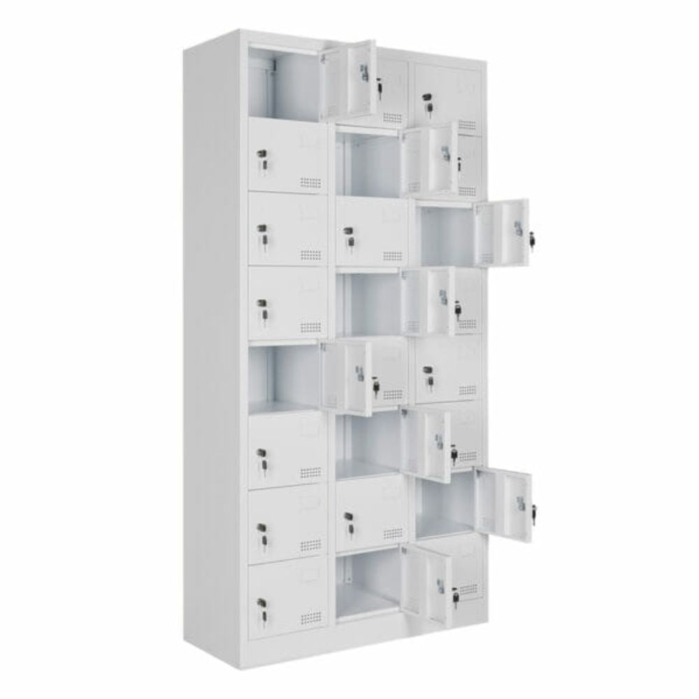 LOCKER OFIK 1084 | Locker para Oficina | 24 Puertas | Metalico | MC Blanco | Interior - 1084 - OFIK - NOGAL BEAT - Mobiliario