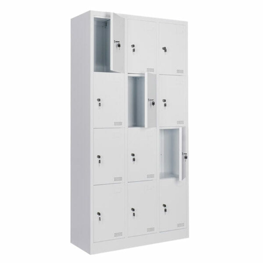 LOCKER OFIK 1107 | Locker para Oficina | 12 Puertas | Metalico | MC Blanco | Interior - 1107 - OFIK - NOGAL BEAT - Mobiliario