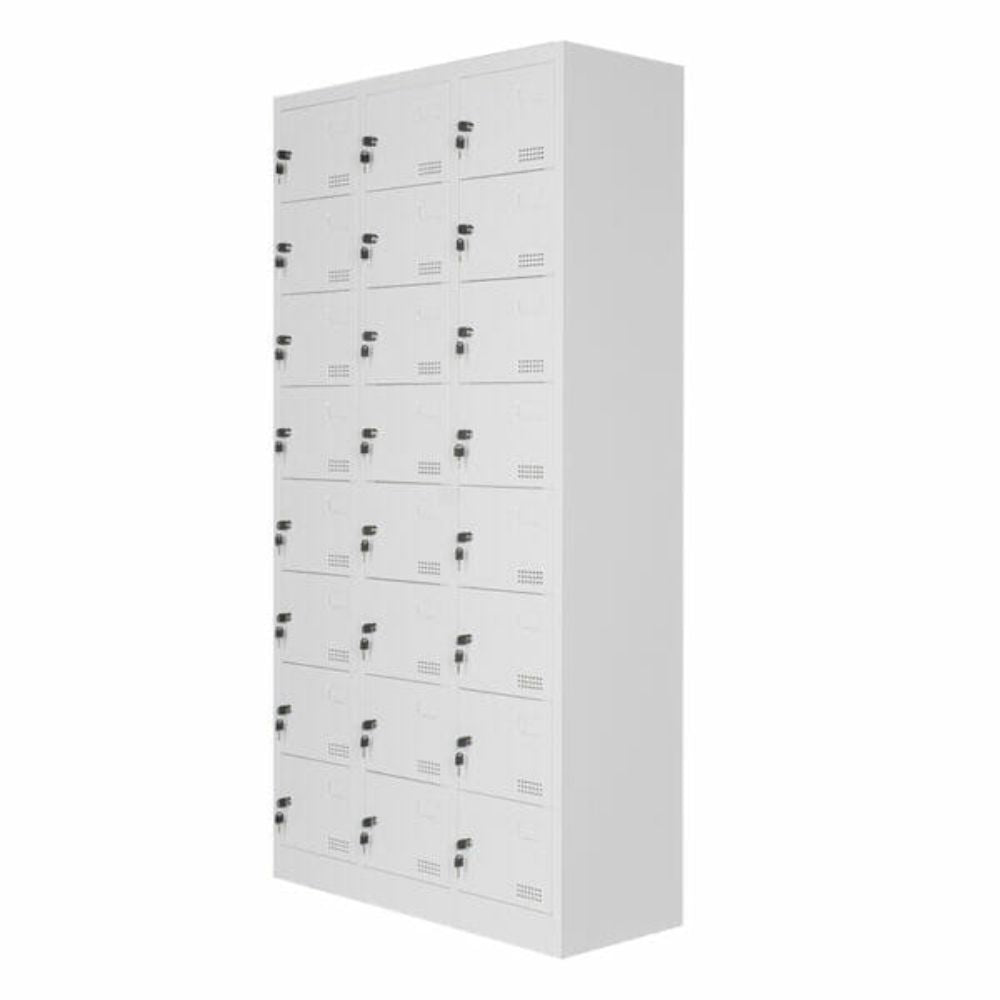 LOCKER OFIK 1108 | Locker para Oficina | 24 Puertas | Metalico | MC Blanco | Interior - 1108 - OFIK - NOGAL BEAT - Mobiliario