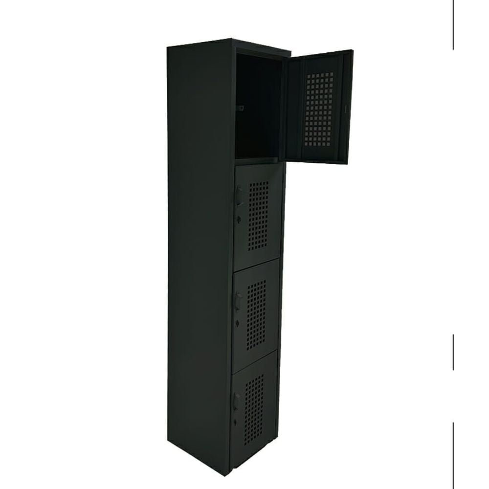 LOCKER OFIK 320 | Locker para Empresa | 4 Puertas | Perforado | Interior - 320 - OFIK - NOGAL BEAT - Mobiliario