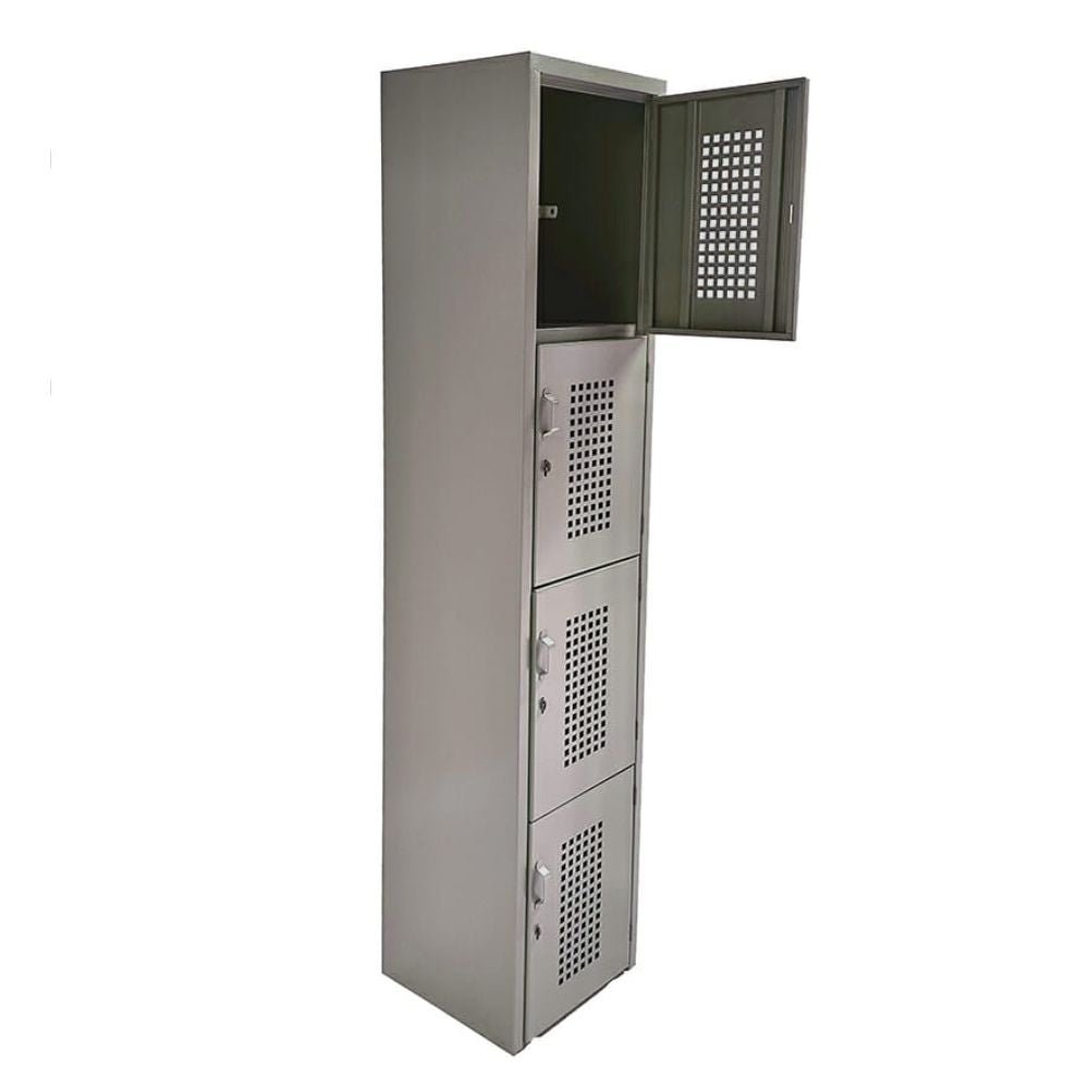 LOCKER OFIK 320 | Locker para Empresa | 4 Puertas | Perforado | Interior - 320 - OFIK - NOGAL BEAT - Mobiliario