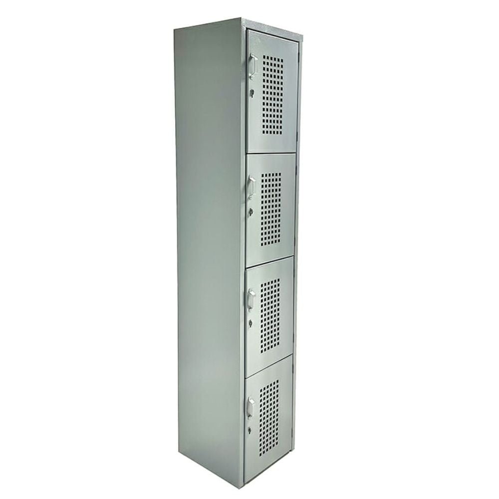 LOCKER OFIK 320 | Locker para Empresa | 4 Puertas | Perforado | Interior - 320 - OFIK - NOGAL BEAT - Mobiliario