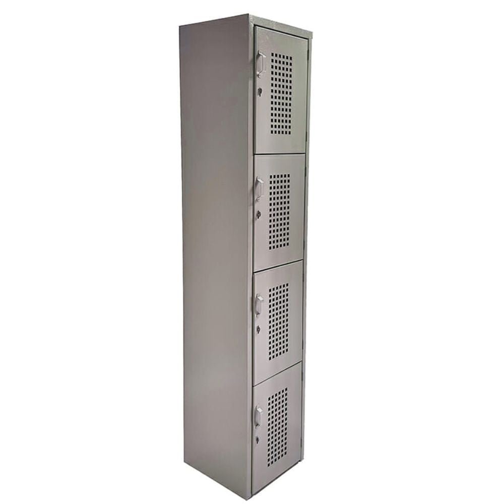 LOCKER OFIK 320 | Locker para Empresa | 4 Puertas | Perforado | Interior - 320 - OFIK - NOGAL BEAT - Mobiliario