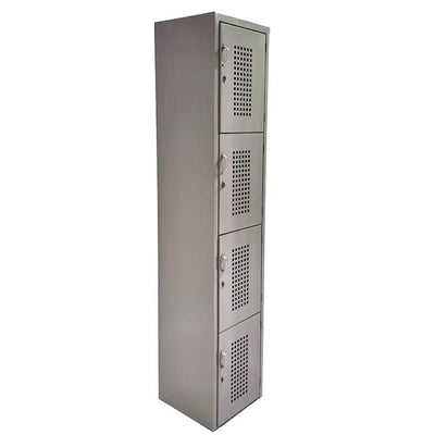 LOCKER OFIK 320 | Locker para Empresa | 4 Puertas | Perforado | Interior - 320 - OFIK - NOGAL BEAT - Mobiliario