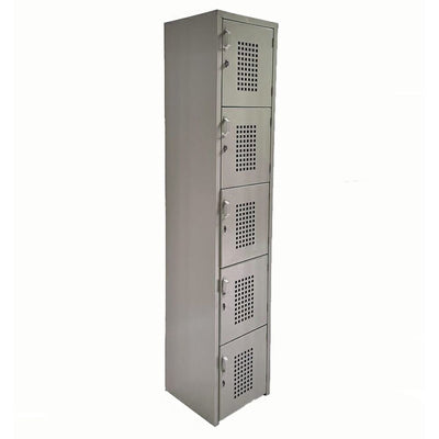 LOCKER OFIK 321 | Locker para Empresa | 5 Puertas | Perforado | Interior - OFK 321 - OFIK - NOGAL BEAT - Mobiliario