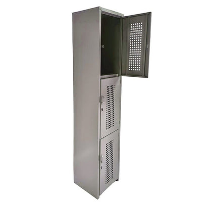 LOCKER OFIK 324 | Locker para Empresa | 3 Puertas | Perforado | Interior - 324 - OFIK - NOGAL BEAT - Mobiliario