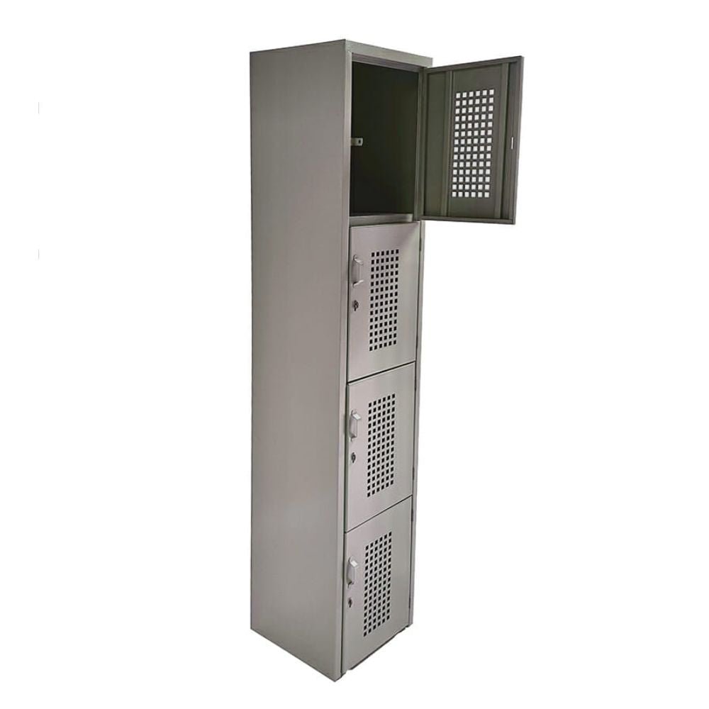 LOCKER OFIK 325 | Locker para Empresa | 4 Puertas | Perforado | Interior - 325 - OFIK - NOGAL BEAT - Mobiliario