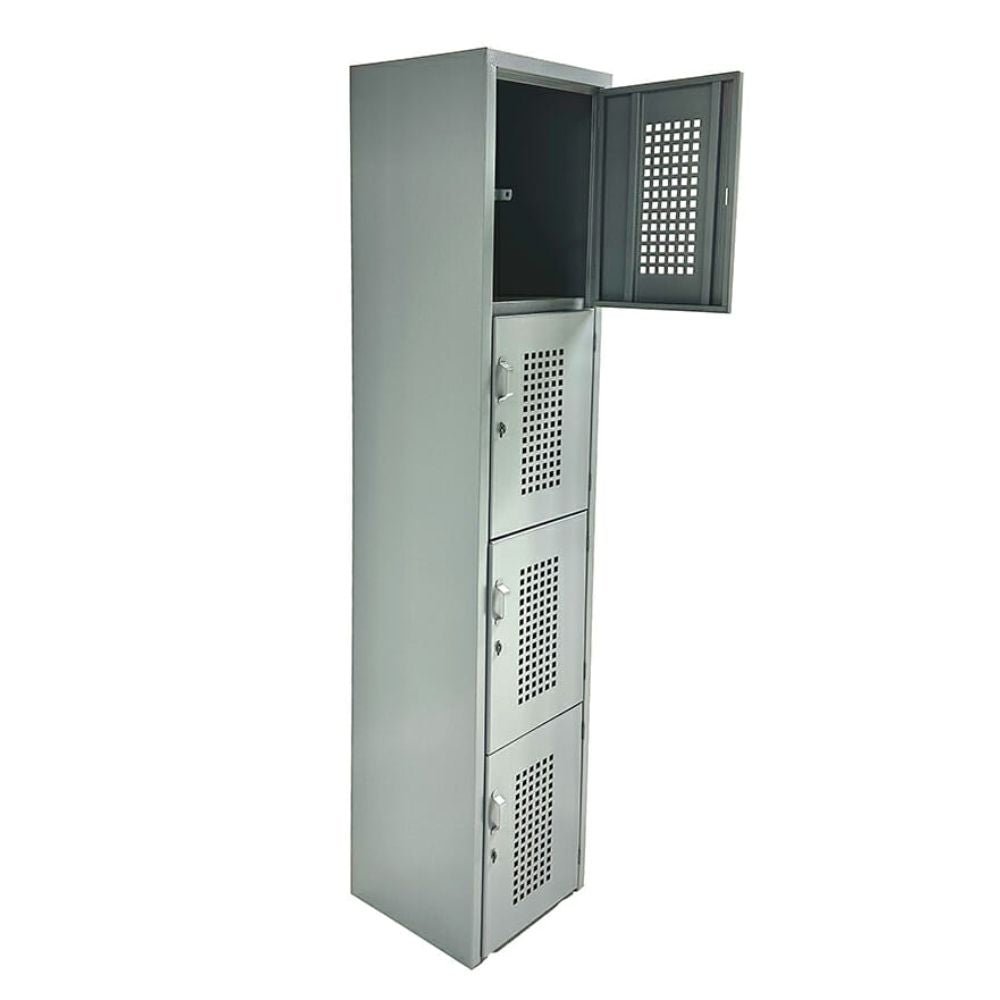 LOCKER OFIK 325 | Locker para Empresa | 4 Puertas | Perforado | Interior - 325 - OFIK - NOGAL BEAT - Mobiliario