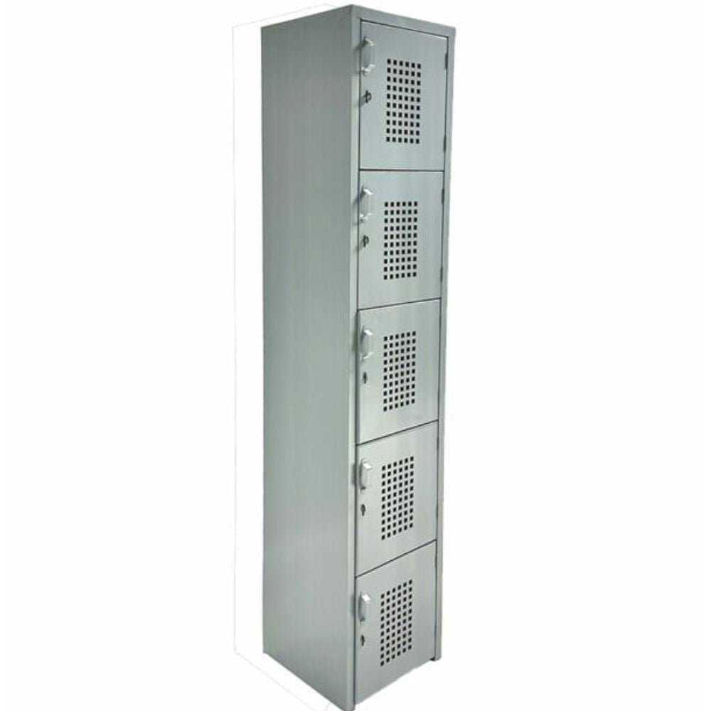 LOCKER OFIK 326 | Locker para Empresa | 5 Puertas | Perforado | Interior - 326 - OFIK - NOGAL BEAT - Mobiliario