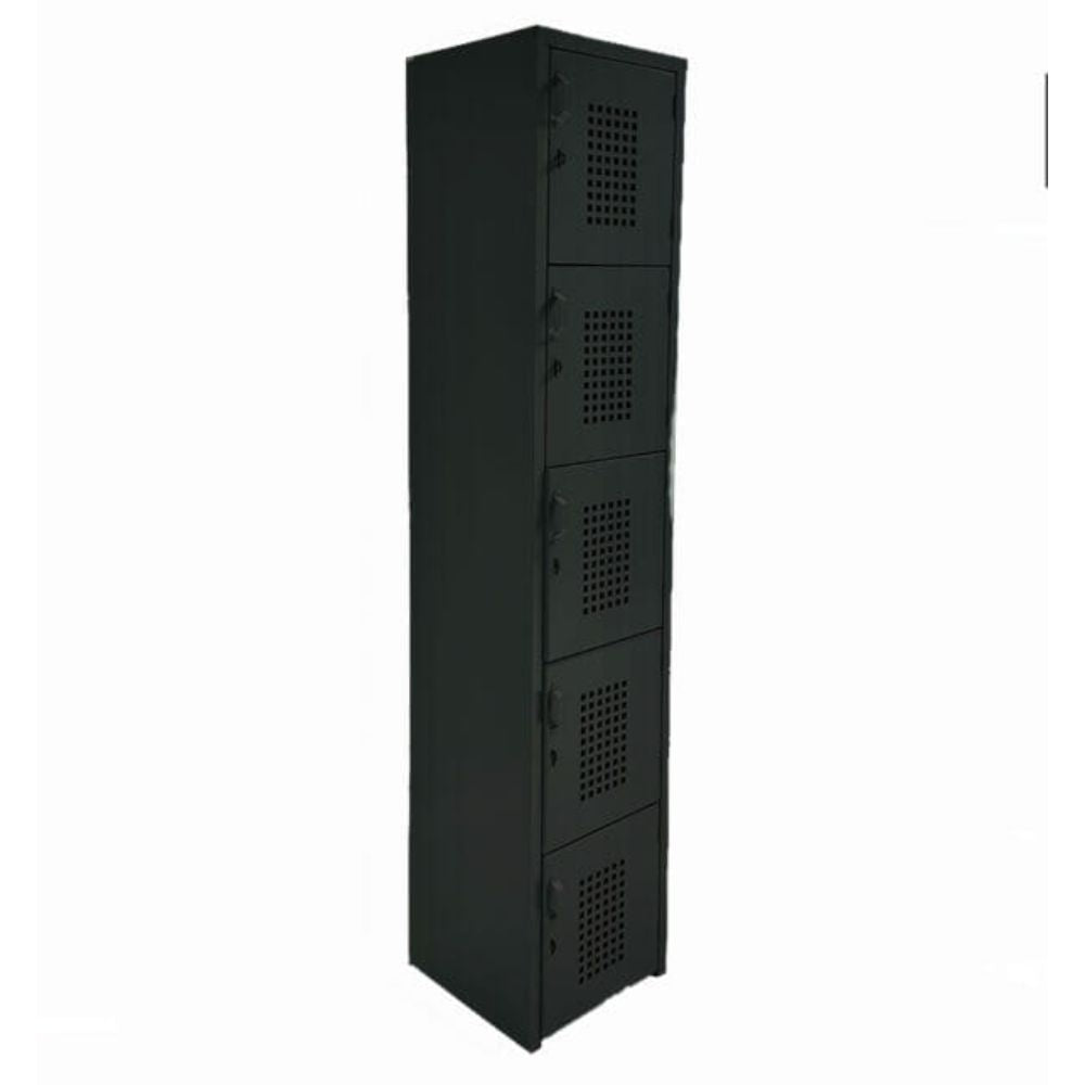 LOCKER OFIK 326 | Locker para Empresa | 5 Puertas | Perforado | Interior - 326 - OFIK - NOGAL BEAT - Mobiliario