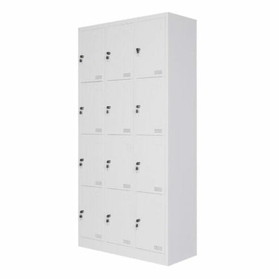 LOCKER OFIK MC Blanco 1083 | Locker Metalico | 12 Puertas | Desarmado | Estructura Metal | Placa | Juego Llaves c/Puerta | Interior - 1083 - OFIK - NOGAL BEAT - archivero