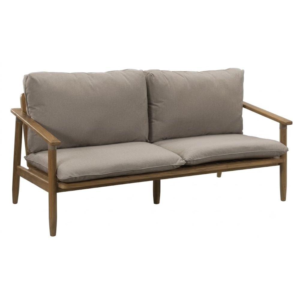 Love Seat de Terraza para Restaurante - NOGAL BEAT TONALÁ - Beige - Teca y Tela - LOVE SEAT TONALÁ Beige - CAMCO - NOGAL BEAT - Sofá de Terraza