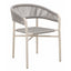 Silla de Terraza NOGAL BEAT ELISA de aluminio y cuerda en color gris claro para uso en la intemperie