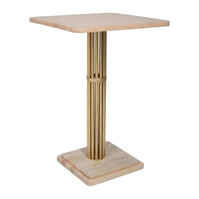 Mesa Alta para Bistró - ZUO WILOU - Natural - Cubierta de Chapa de Roble Madera de Hule y Estructura de Acero con Recubrimiento en Polvo - 111126 - Zuo - NOGAL BEAT - Mesa Comercial Interior
