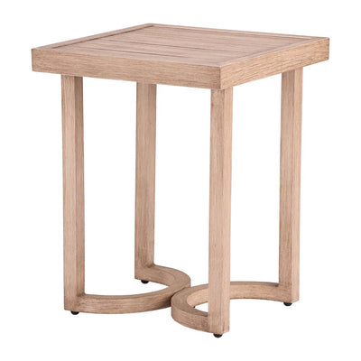 Mesa Auxiliar de Terraza para Restaurante - ZUO LETO - Café - Cubierta de Aluminio Símil Madera y Estructura de Aluminio - 704206 - Zuo - NOGAL BEAT - Mesa de Terraza