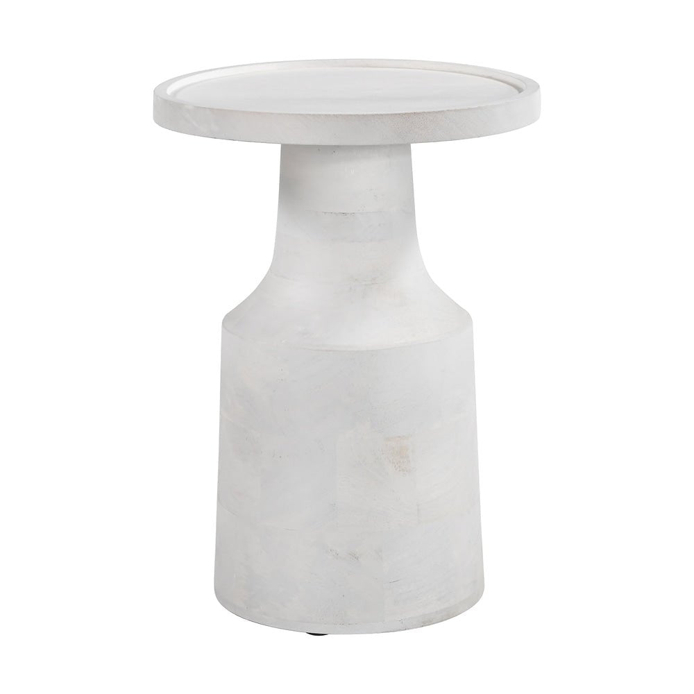 Mesa Auxiliar para Consultorio - ZUO CALA - Blanco - Estructura y Cubierta en Madera de Mango - 110971 - Zuo - NOGAL BEAT - Mesa Comercial Interior