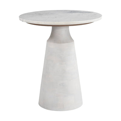 Mesa Auxiliar para Consultorio - ZUO LIRIO - Blanco - Cubierta de Mármol y Estructura de MDF - 110932 - Zuo - NOGAL BEAT - Mesa Comercial Interior