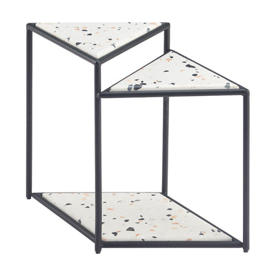 Mesa Auxiliar para Coworking - ZUO MISTE - Multicolor - Cubierta de Piedra Símil Terrazo y Estructura de Acero Sableado - 110325 - Zuo - NOGAL BEAT - Mesa Comercial Interior