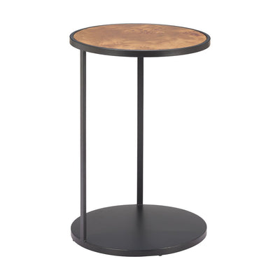 Mesa Auxiliar para Lounge - ZUO NODO - Varios Colores - Cubierta de MDF con Chapa de Raíz y Estructura de Hierro - 110753 - Zuo - NOGAL BEAT - Mesa Comercial Interior